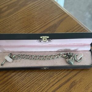 Juicy Couture Silver Heart Charm Bracelet